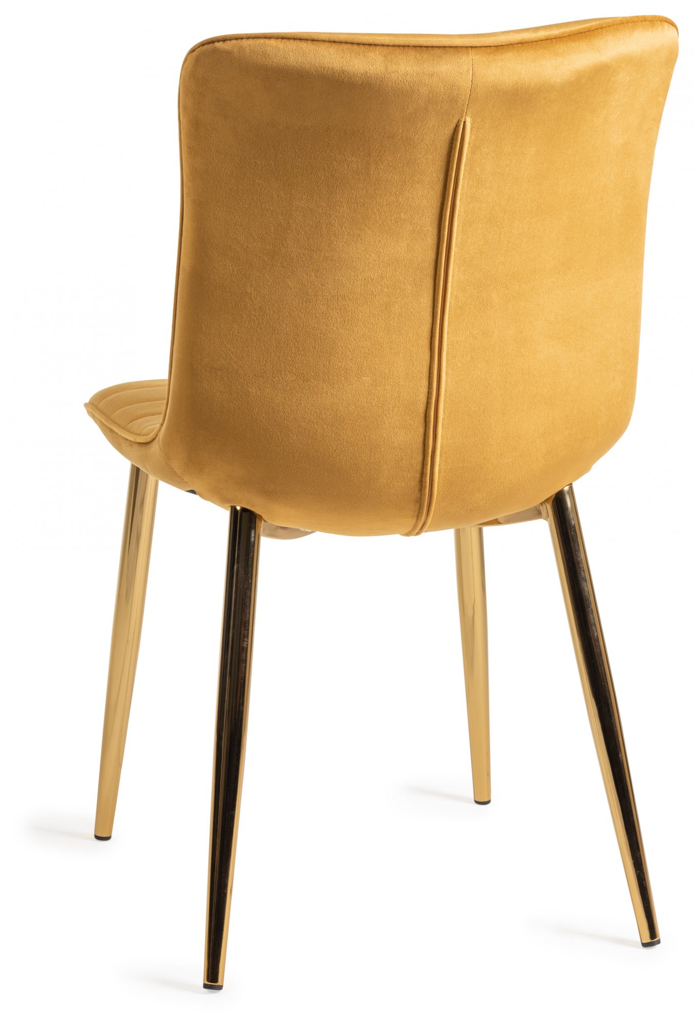 Gallery Collection Rothko Mustard Velvet Fabric Chairs with Gold Legs (Pair) Dining Chairs