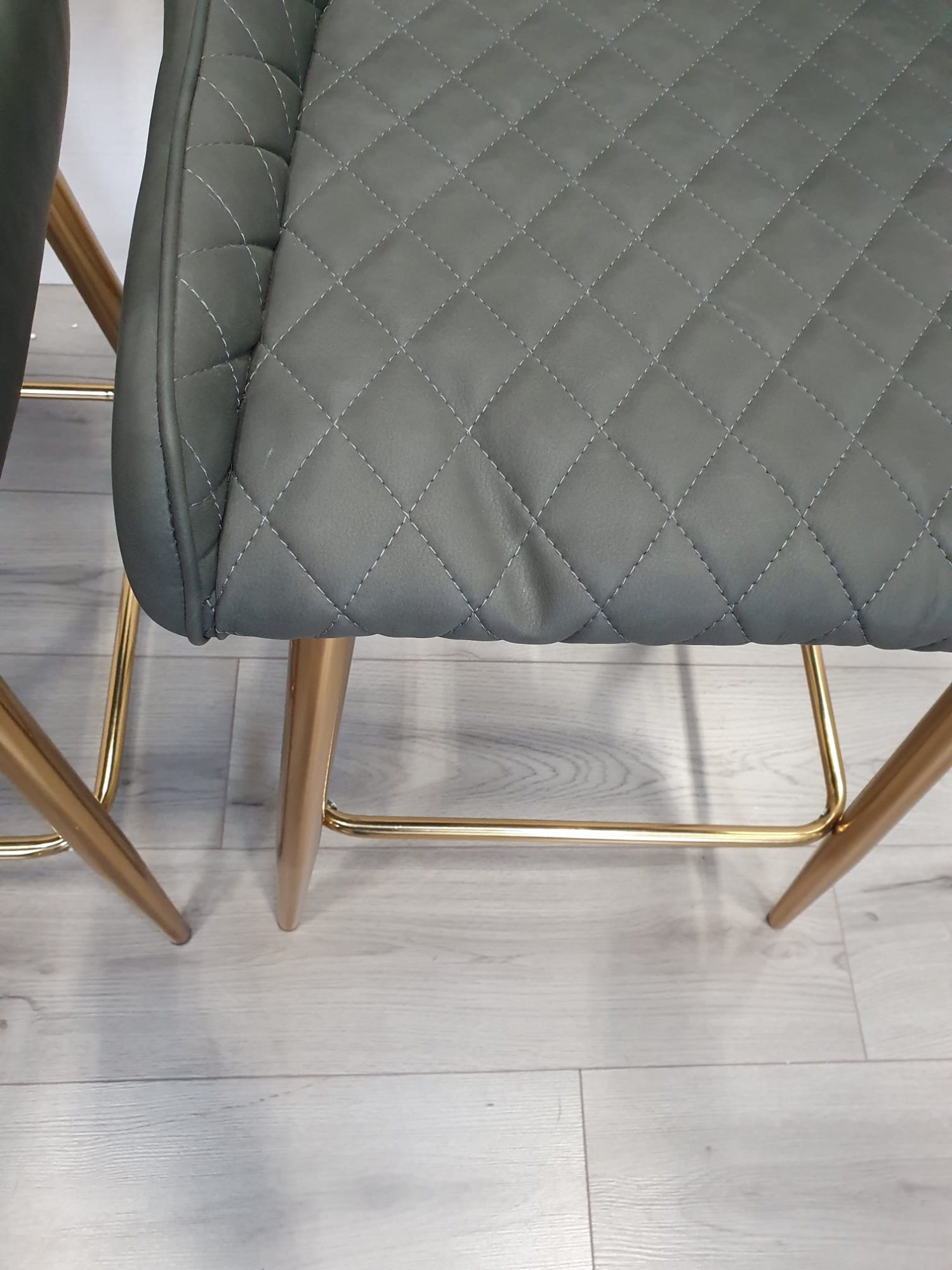 Gallery Collection Cezanne Dark Grey Faux Leather Bar Stools with