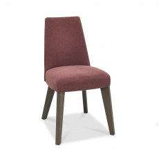 Cadell Aged Oak Upholstered Chair - Mulberry (Pair)