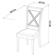 Hampstead Two Tone X Back Chair - Sand Fabric (Pair)