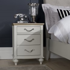 Montreux Grey Washed Oak & Soft Grey 3 Drawer Nightstand