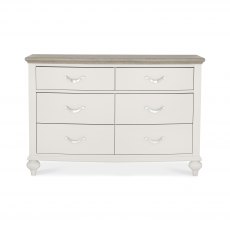 Montreux Grey Washed Oak & Soft Grey 6 Drawer Wide Chest