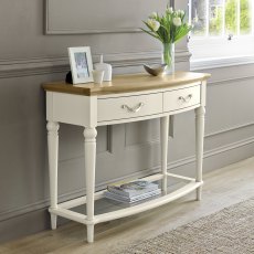 Montreux Pale Oak & Antique White Console Table With Drawers