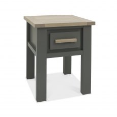 Oakham Dark Grey & Scandi Oak Lamp Table With Drawer