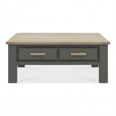 Oakham Dark Grey & Scandi Oak Coffee Table With Drawers