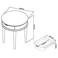 Oslo Walnut Lamp Table With Drawer