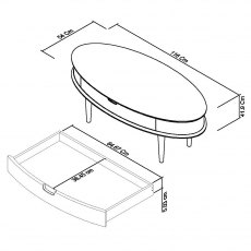 Oslo Walnut Coffee Table With Drawer