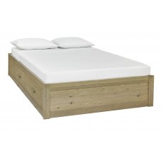 Turin Aged Oak Storage Bedstead Double 135cm
