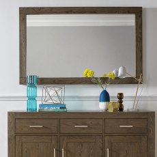 Turin Dark Oak Landscape Mirror