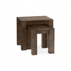 Turin Dark Oak Nest Of Lamp Tables