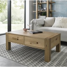 Turin Light Oak Coffee Table With Drawers