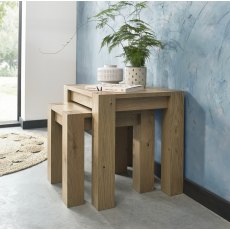 Turin Light Oak Nest Of Lamp Tables