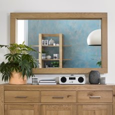 Turin Light Oak Landscape Mirror