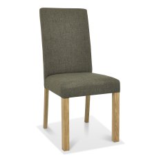 Parker Light Oak Square Back Chair - Black Gold Fabric  (Pair)