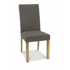 Parker Light Oak Square Back Chair - Titanium Fabric  (Pair)