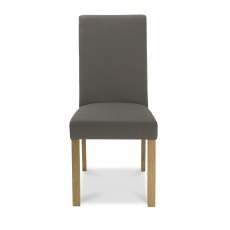 Parker Light Oak Square Back Chair - Titanium Fabric  (Pair)