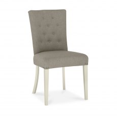 Chartreuse Antique White Upholstered Chair - Titanium Fabric (Pair)