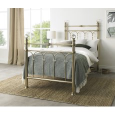 Krystal Champagne Brass Bedstead Single 90cm