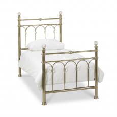 Krystal Champagne Brass Bedstead Single 90cm