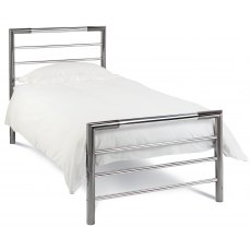 Urban Shiny Nickel & Black Nickel Bedstead Single 90cm