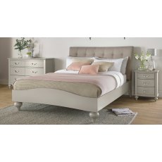 Montreux Urban Grey Uph Bedstead Vertical Stitch Pebble Grey Fabric King 150cm