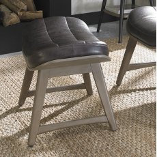 Vintage Weathered Oak Footstool - Old West Vintage