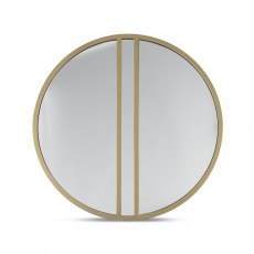 Chevron Satin Brass Mirror