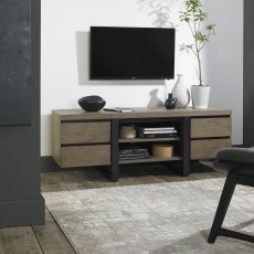 Tivoli Weathered Oak Wide Entertainment Unit