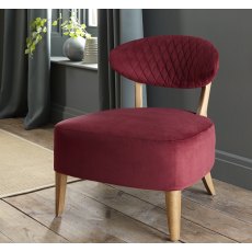 Margot Casual Chair - Crimson Velvet Fabric