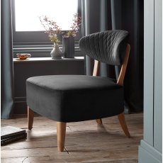 Margot Casual Chair - Gun Metal Velvet Fabric