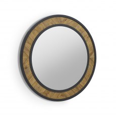 Ellipse Rustic Oak Wall Mirror