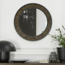 Ellipse Fumed Oak Wall Mirror