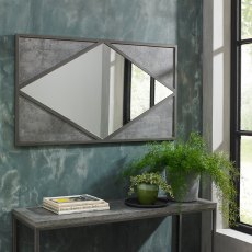 Renzo Zinc & Dark Grey Rectangular Wall Mirror