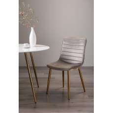 Rothko - Grey Velvet Fabric Chair with Gold Legs (Pair)