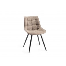 Seurat - Tan Faux Suede Fabric Chair with Black Legs (Pair)