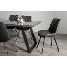 Hirst Grey Painted Tempered Glass 6 Seater Dining Table with Grey Legs