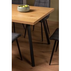 Ramsay Oak Melamine 6 Seater Dining Table with 4 Black Legs