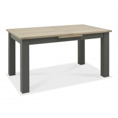 Oakham Scandi Oak 4-6 Seater Table - Dark Grey Legs & 4 Eriksen Grey Velvet Chairs