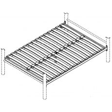 Replacement Metal Sprung Slat Base (Black) for a Bentley Designs *Double Size Metal Bed only* (Metal rails with 28 wooden slats & caps)