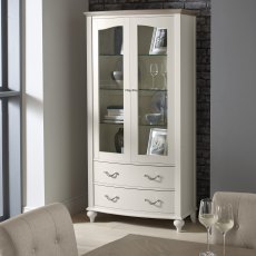 Montreux Grey Washed Oak & Soft Grey Display Cabinet - Return Item - Grade A2 - Ref #0083