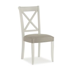 Hampstead Soft Grey X Back Chair - Pebble Grey Fabric (Single) - Grade A2 - Ref #0009