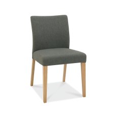 Bergen Oak Uph Chair - Cold Steel Fabric (Pair) #0244