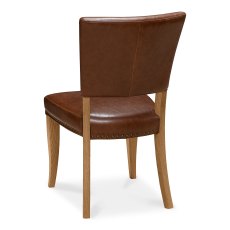 Belgrave Rustic Oak Uph Chair -  Rustic Tan Faux Leather  (Single)