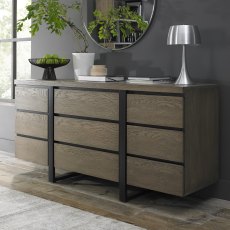 Tivoli Weathered Oak Wide Sideboard - Grade A2 - Ref #0353