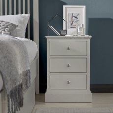 Ashby Soft Grey 3 Drawer Nightstand - Grade A3 - Ref #0527