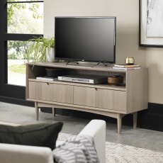 Dansk Scandi Oak Entertainment Unit - Grade A2 - Ref #0551