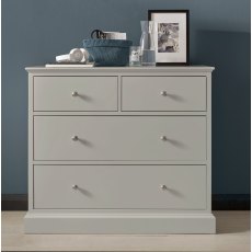 Ashby Soft Grey 2+2 Drawer Chest - Grade A3 - Ref #0592