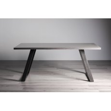 Hirst Grey Painted Tempered Glass 6 Seater Dining Table with Grey Base - Grade A3 - Ref #0631