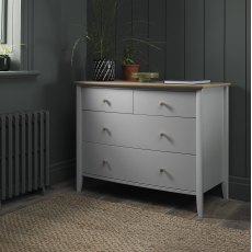 Whitby Scandi Oak & Warm Grey 2+2 Drawer Chest - Grade A3 - Ref #0651