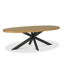 Ellipse Rustic Oak 8 Seater Dining Table - Grade A2 - Ref #0710